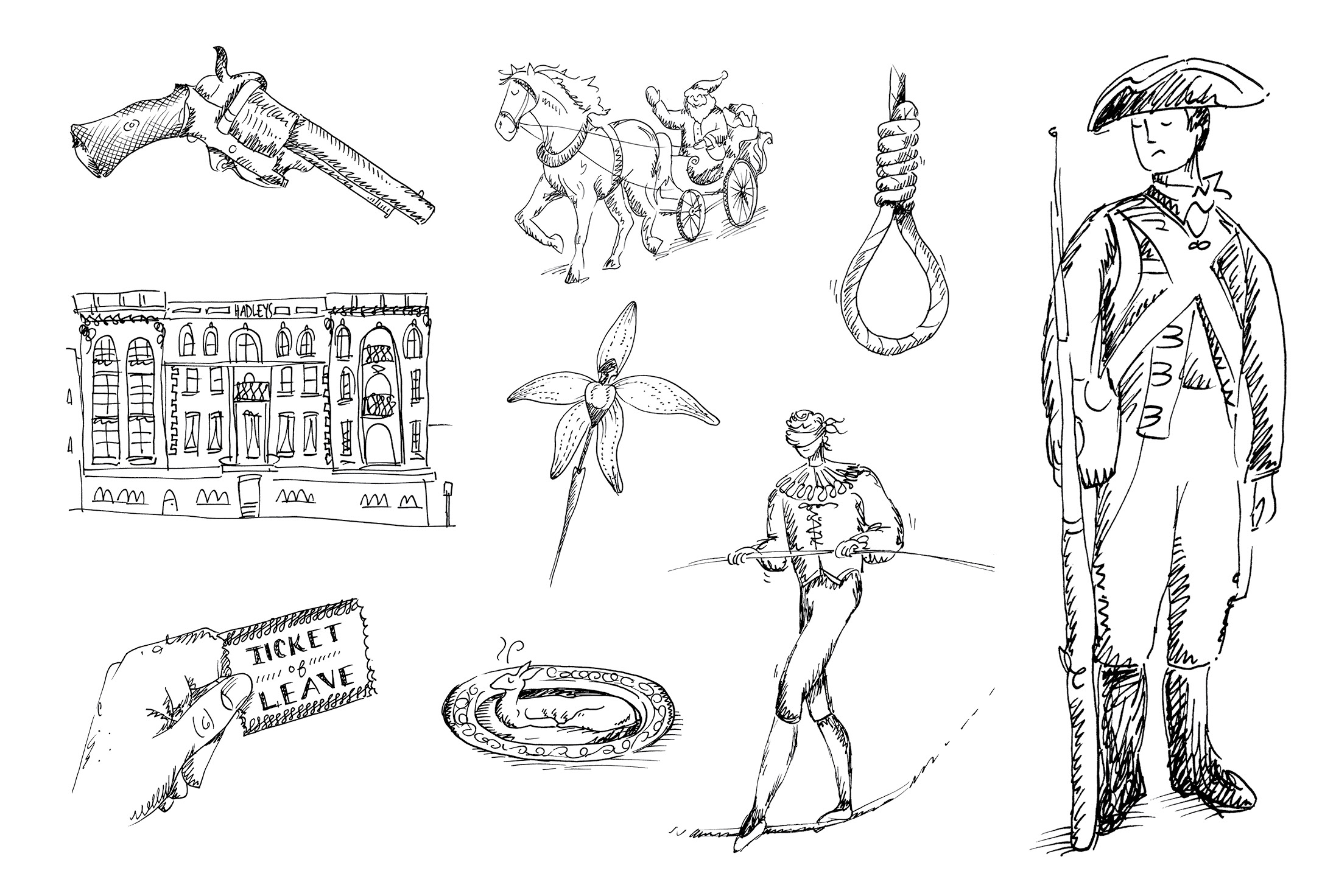 Discovering Hobart - line drawings